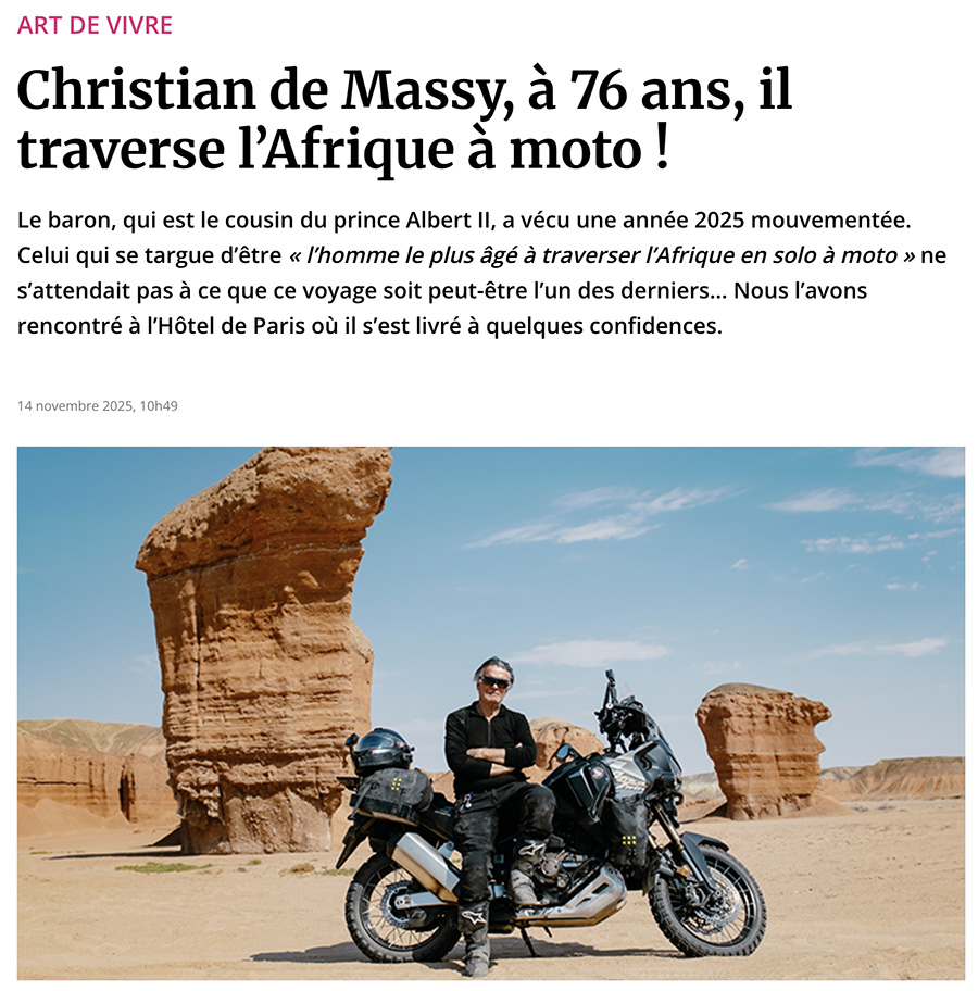 Christian De Massy Gazette de Monaco 2025